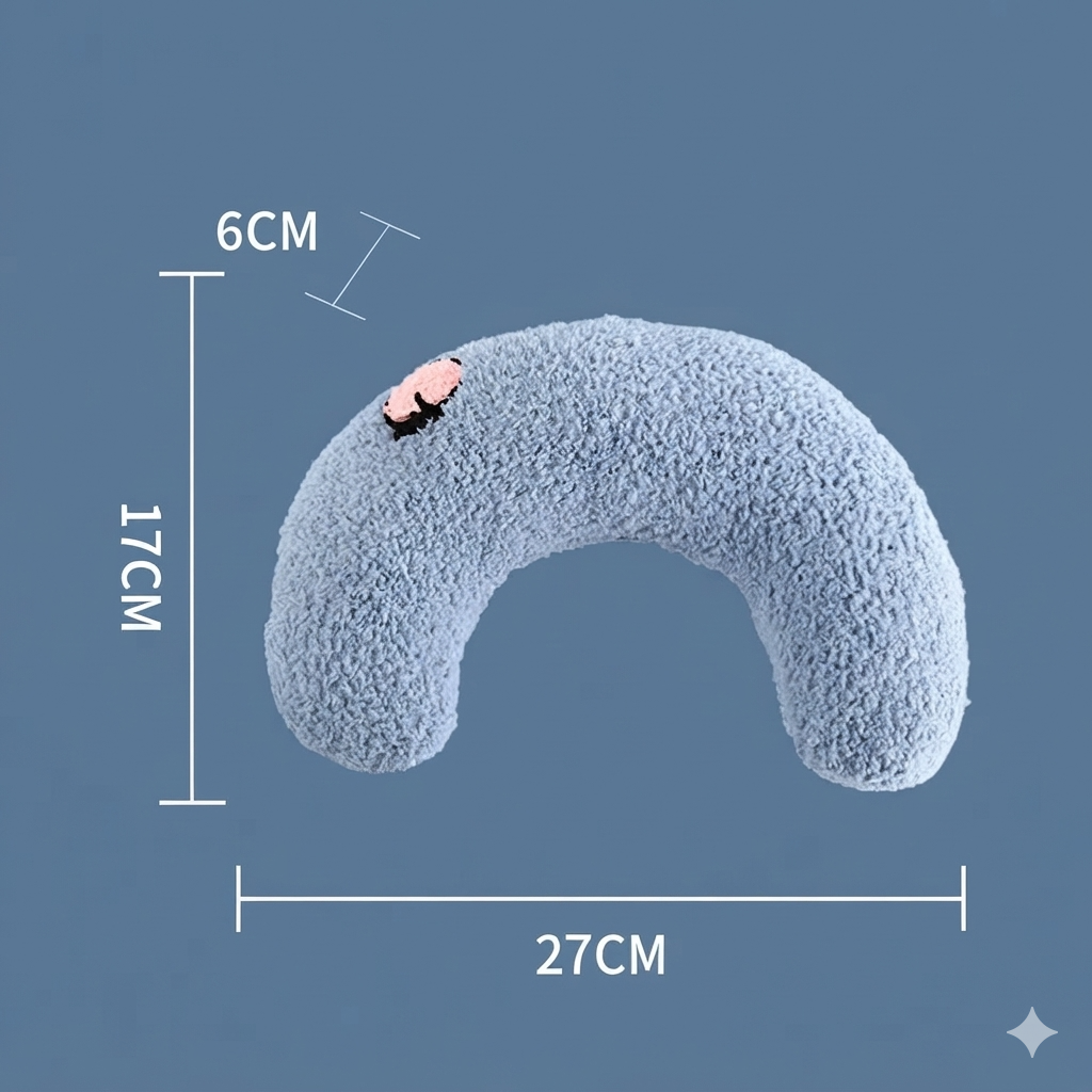 U-Shaped Cat Pillow – Soft Plush Neck Support Bed