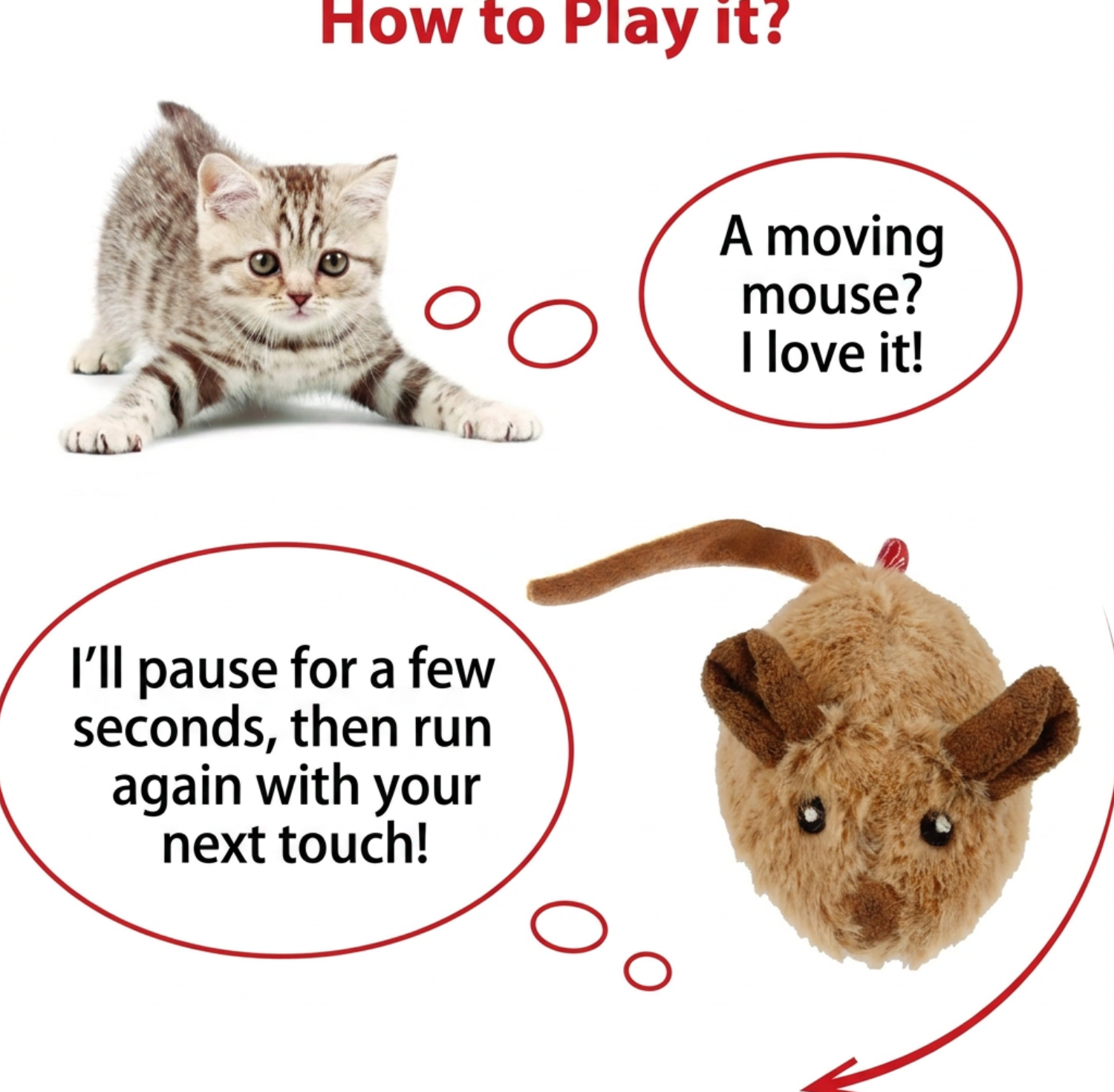 Interactive Cat Mouse Toy – Automatic Moving & Sound