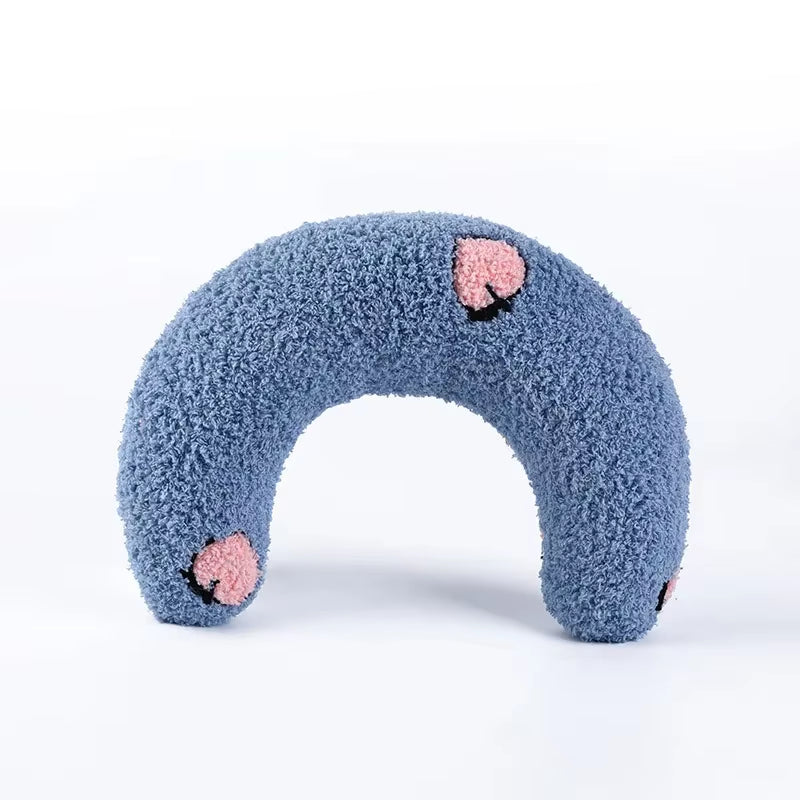U-Shaped Cat Pillow – Soft Plush Neck Support Bed